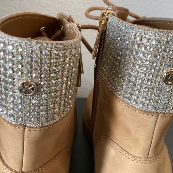 MICHAEL Michael Kors Tan and Gold Ankle Boots - Picture 10 of 11